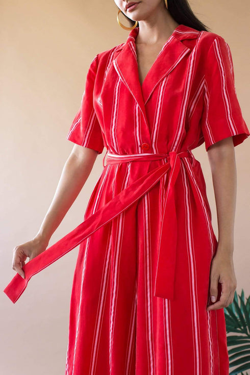 Rosie Jumpsuit - Red Candy Stripe